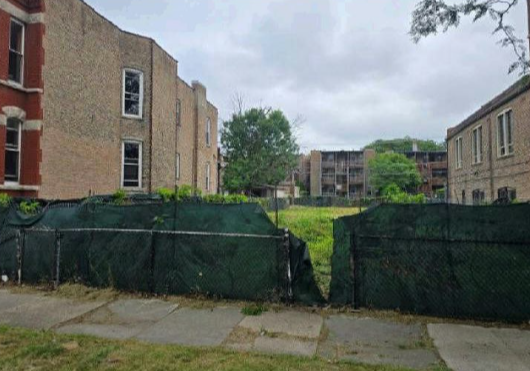 Site of three unit multi-family development in Chicago's Bronzeville neighborhood